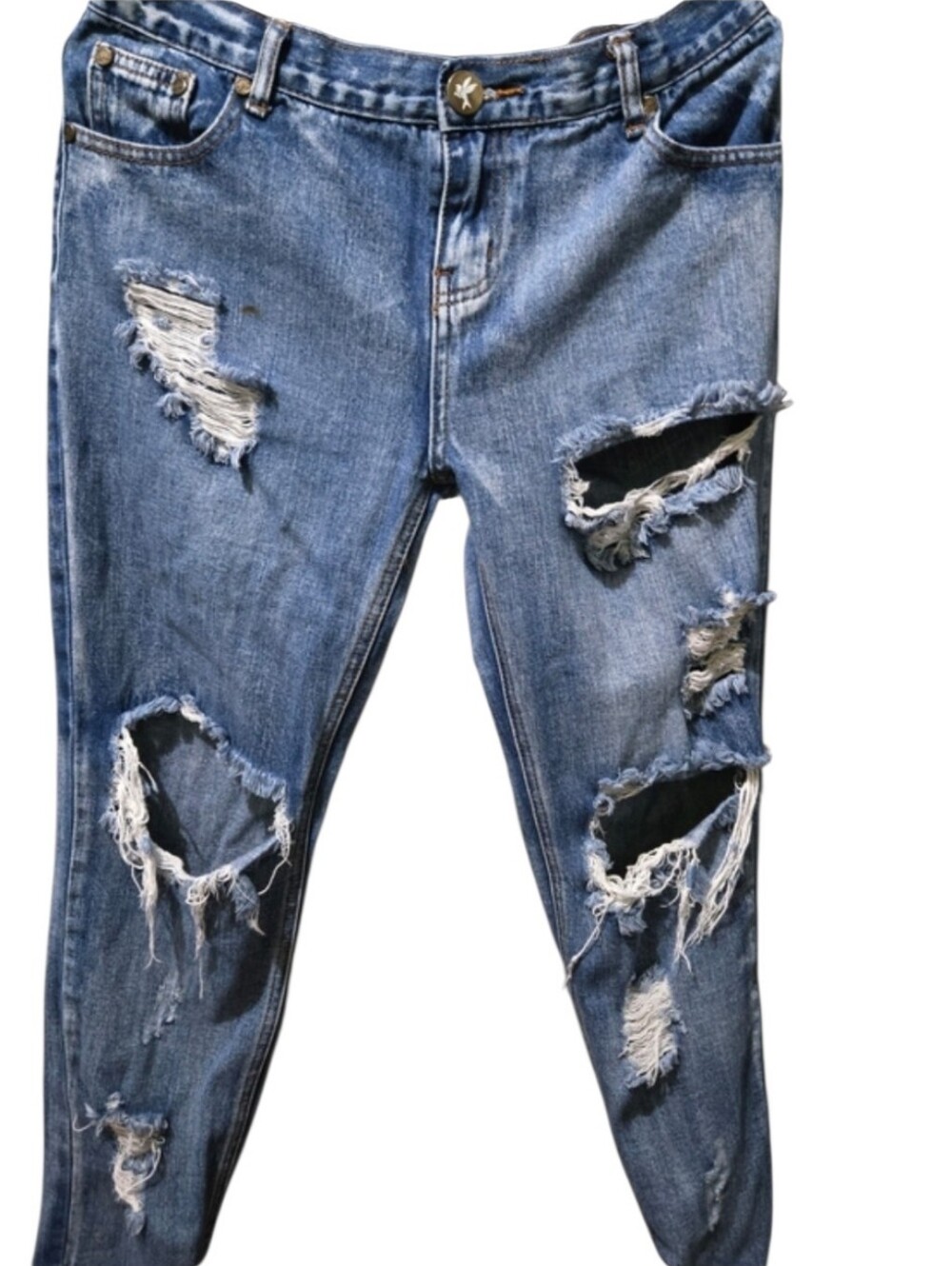 One Teaspoon Awesome Baggies Distressed Boyfriend Jeans Size 30 Relaxed Tapered
